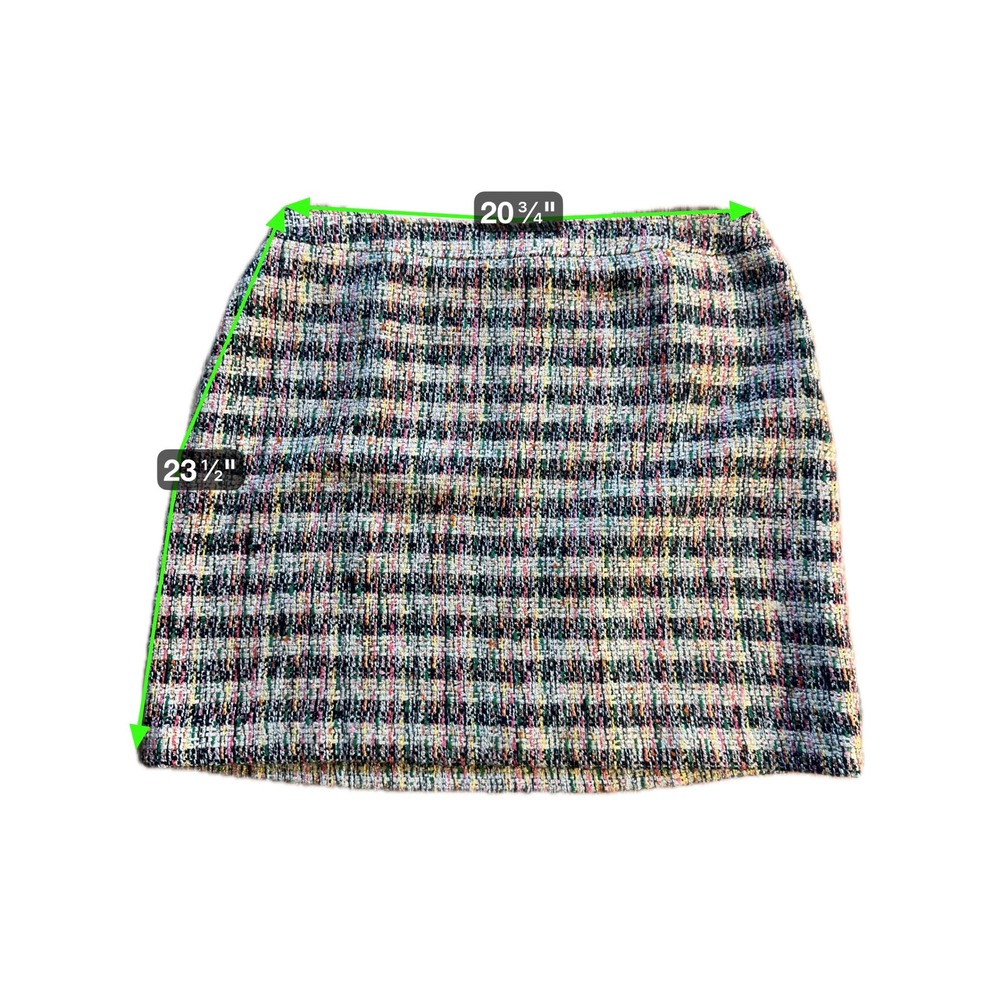 Talbots Plus 18W Tweed Mini Skirt Multicolor Plaid Career Party Cocktail - Picture 7 of 7